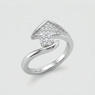Silvme Floral 925 sterling silver ring for women — front view on white background