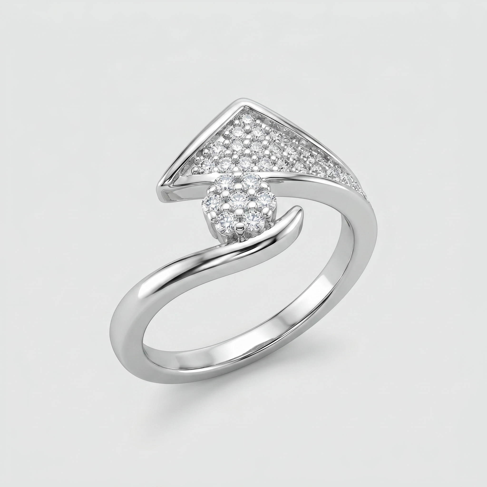Silvme Floral Band Ring in 925 sterling silver, jewellery for women, minimal modern styling