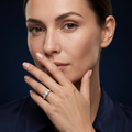 Silvme Textured 925 sterling silver ring for women — worn on the finger