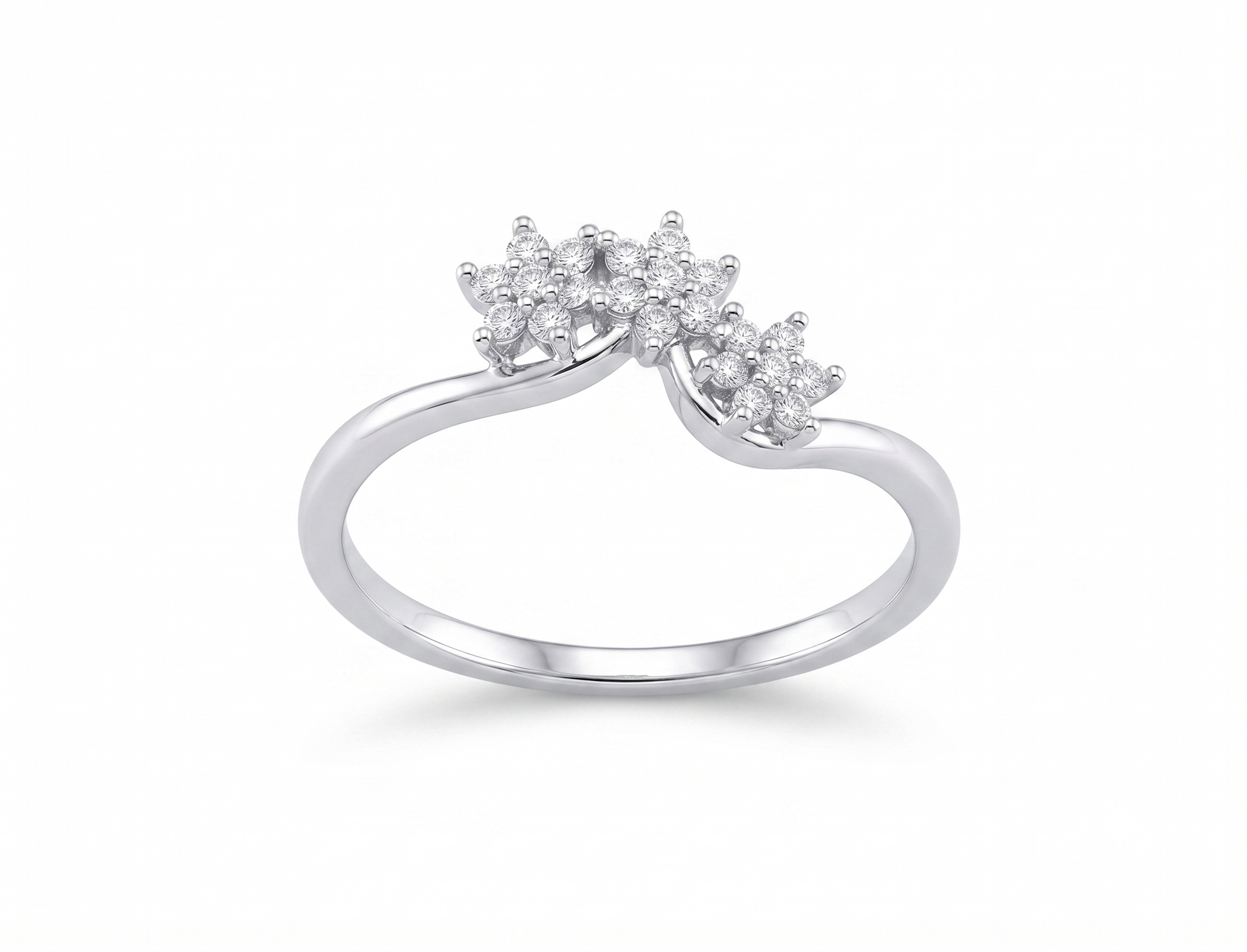 Silvme Birthday 925 sterling silver ring for women — front view on white background