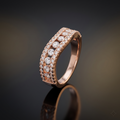 Silvme Crescent Moon 925 sterling silver ring for women — angled view