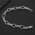 Lobster clasp and end links on the Silvme textured rolo chain bracelet
