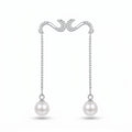 Pearl-Look Accent Drop S-Hook Ear Cuff Earrings, front product view