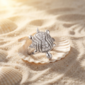 Petite turtle lucky charm ring in 925 sterling silver - good-luck gift for women