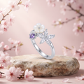 Silvme Mother's Day Gift 925 sterling silver ring for women — angled view
