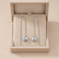 Split Heart Pave Stone-Set Threader Earrings, additional product view 8