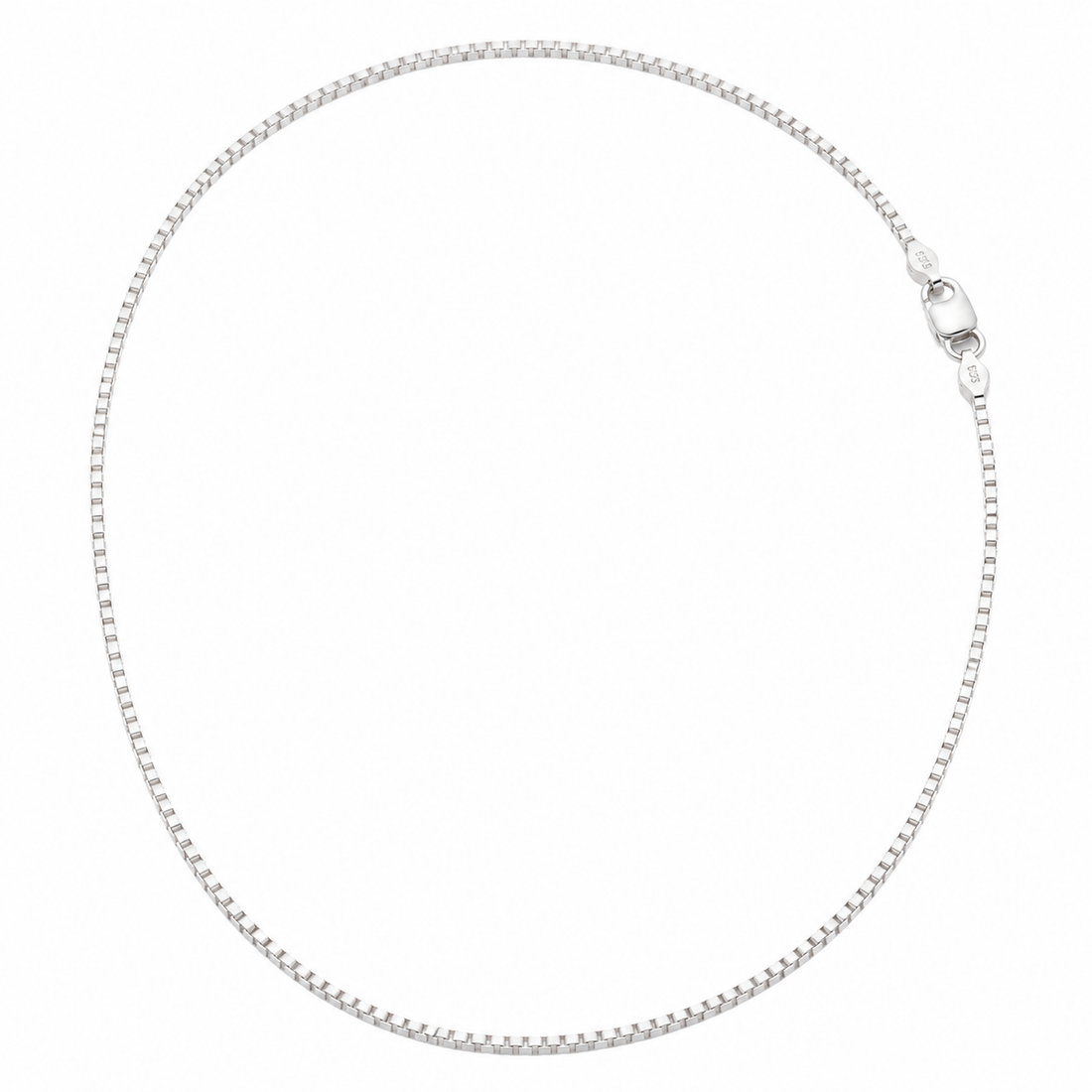 Silvme 925 silver box link neck chain, approx. 3.79 g, solid silver, not plated, sterling silver throughout