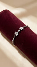 Minimalist Nature-Inspired Adjustable Bracelet – the Silvme CZ Floral Bracelet in 925 silver