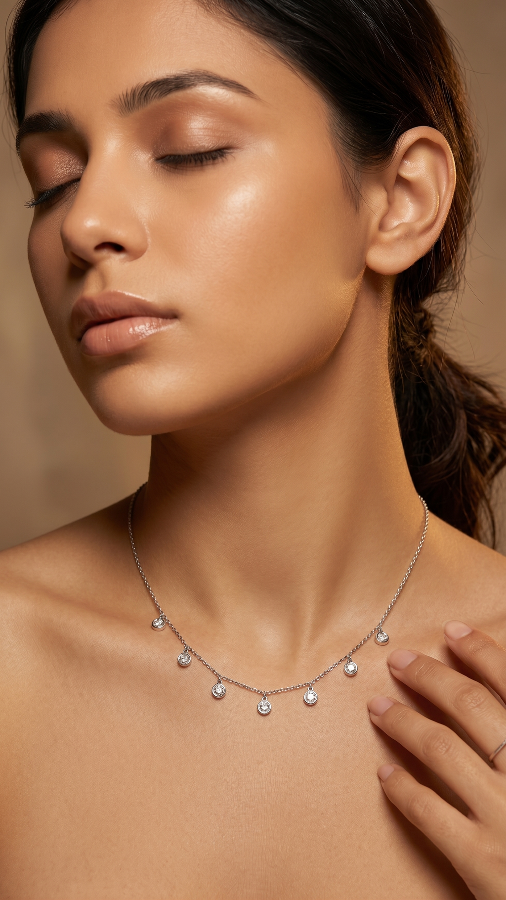 Silvme Silvme 925 Sterling Silver Teardrop CZ Pendant Necklace for Women | AAA Pear-Drop Stone Pendant with 18 Inch Chain - Image 2
