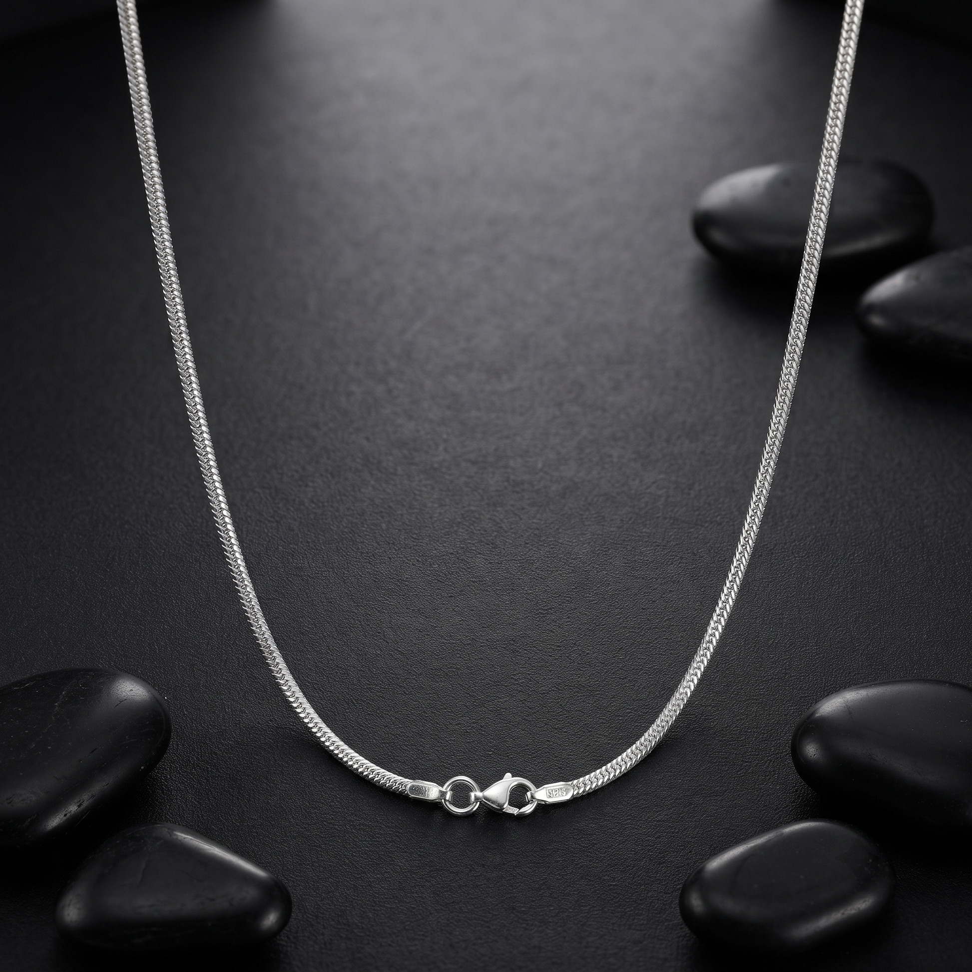925 sterling silver box link chain by Silvme, weighing about 8.7 g, clasp included