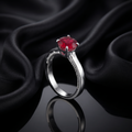 Silvme Bridal Wedding 925 sterling silver ring for women set with cubic zirconia — studio detail shot