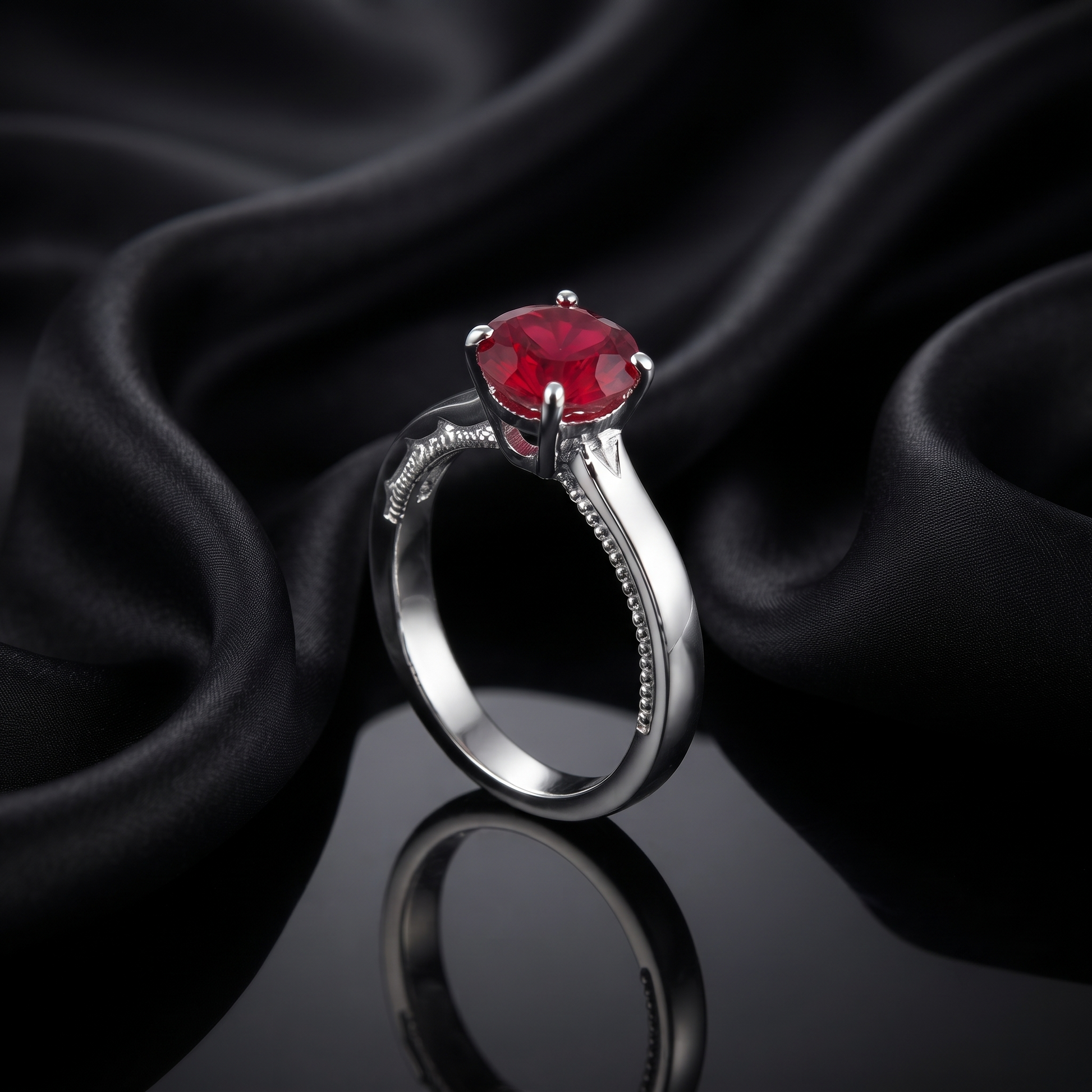 Silvme Bridal Wedding 925 sterling silver ring for women set with cubic zirconia — studio detail shot