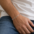 Link pattern and surface detail across the paperclip and round link bracelet by Silvme