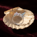 Silvme hummingbird flower sterling silver ring for women, light and easy to wear all day