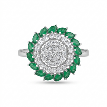 Silvme Statement Cocktail 925 sterling silver ring for women — front view on white background