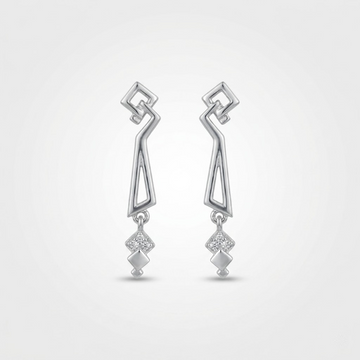 Art Deco Geometric Trapezoid Drop Earrings, front product view