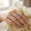 Silvme Heart Valentine 925 sterling silver ring for women — close-up detail