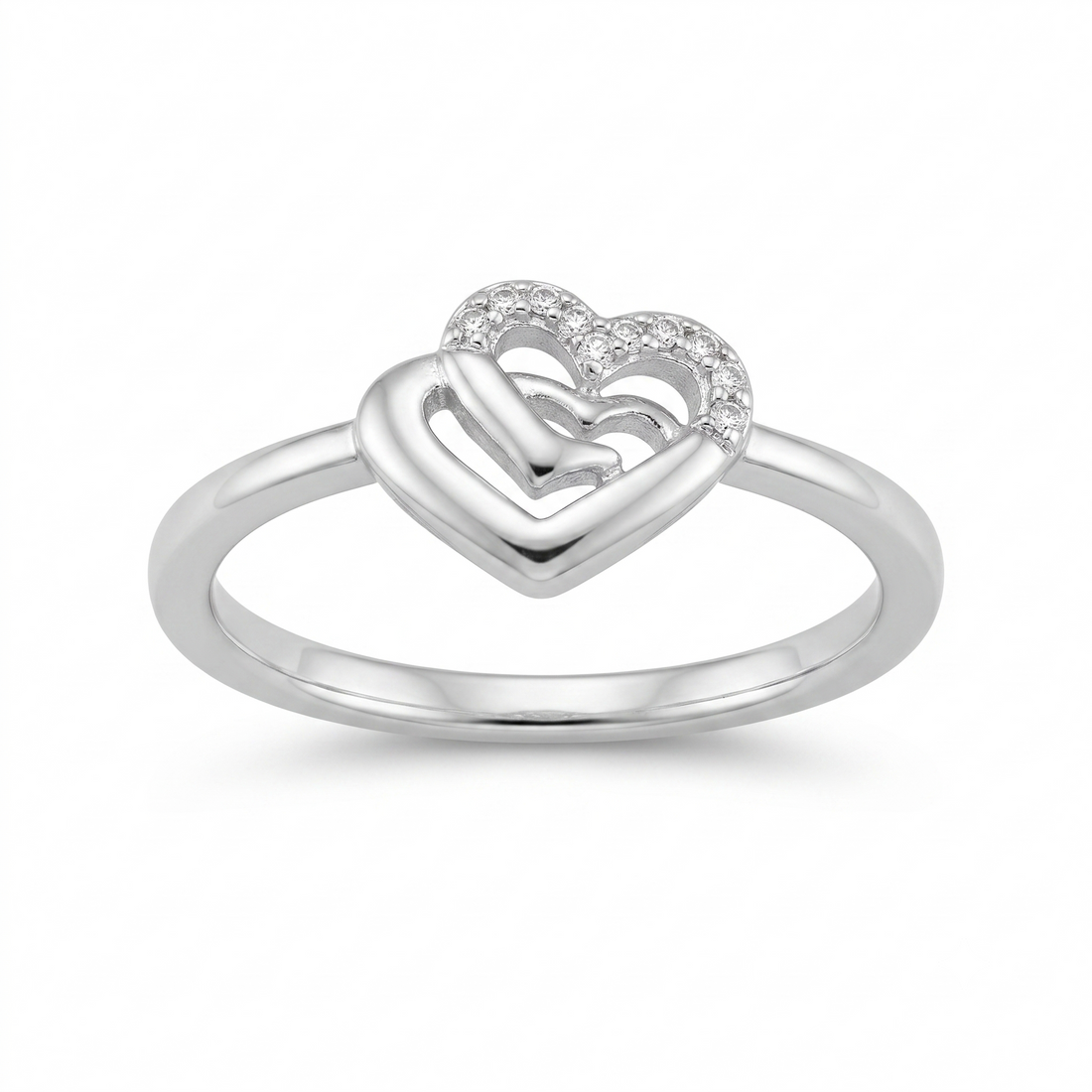 925 sterling silver Romantic Couple Ring by Silvme, an elegant accessory for her, minimal modern styling
