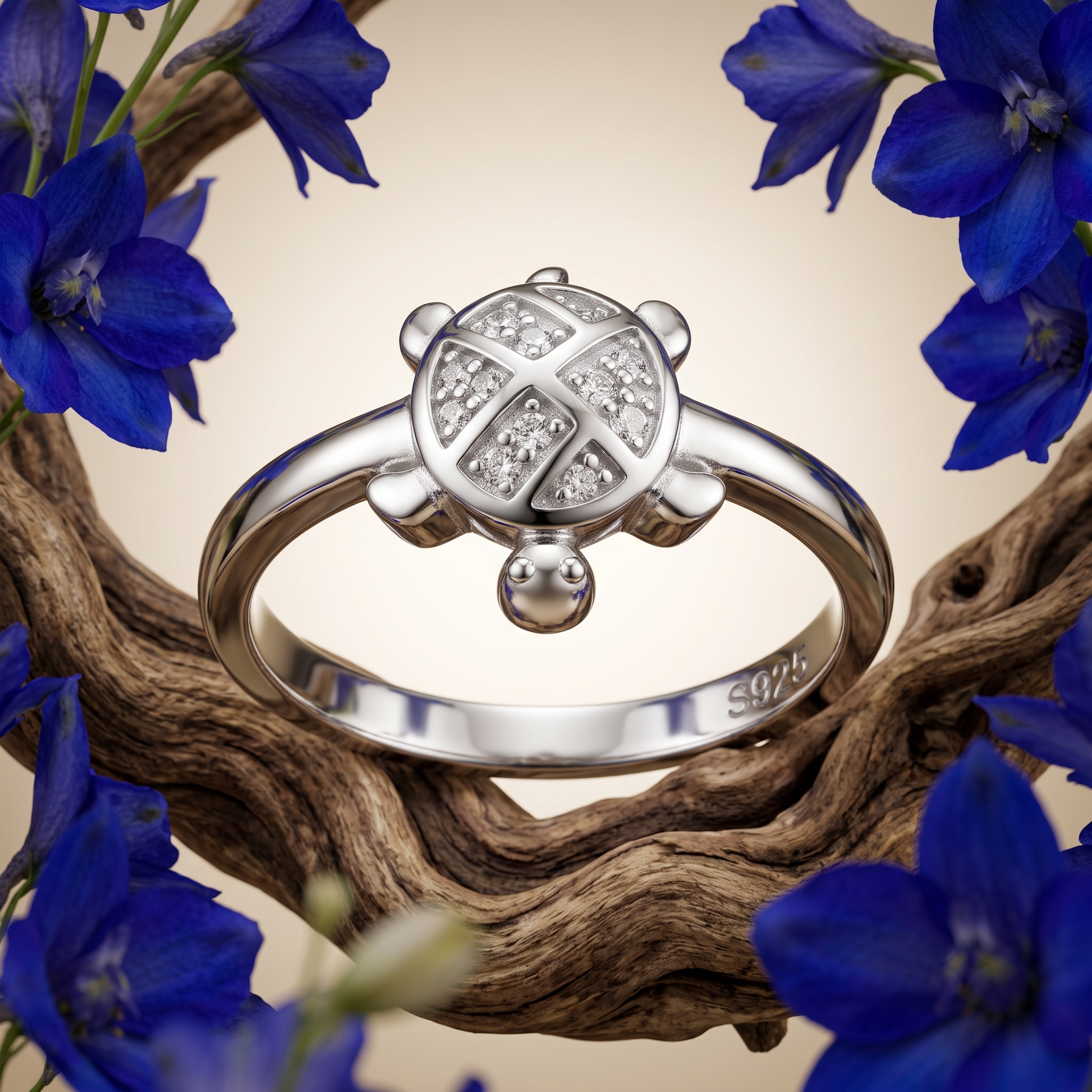 925 silver clover shell turtle ring for women - gift for her on a birthday, anniversary or graduation