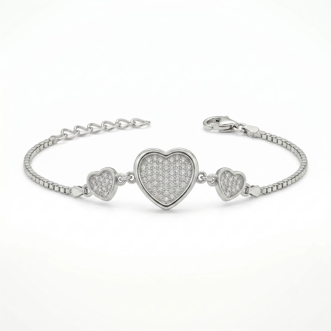 Silvme Geometric Link Bracelet in 925 sterling silver, jewellery for women, premium silver jewellery