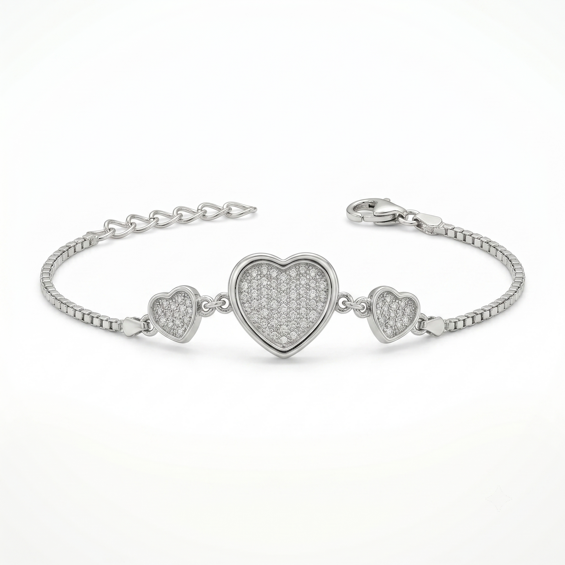 Silvme Geometric Link Bracelet showcasing its geometric link design in 925 silver for women