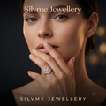 Silvme Sparkle-Cut 925 sterling silver ring for women — close-up detail