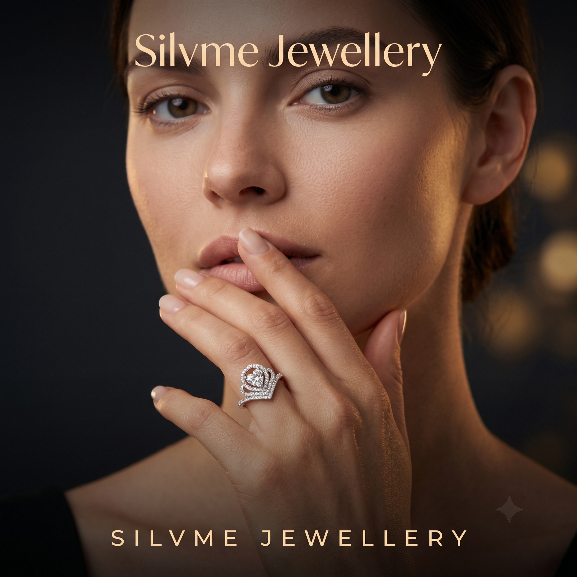 Silvme Sparkle-Cut 925 sterling silver ring for women — close-up detail