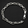 Lobster clasp and end links on the Silvme textured paperclip link bracelet