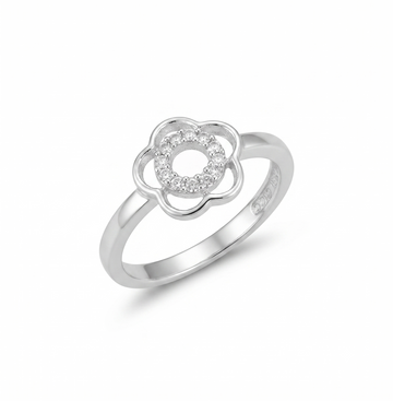 Silvme Heart Valentine 925 sterling silver ring for women — front view on white background