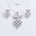 Silvme pure 925 sterling silver kite cluster pendant necklace and drop earrings set with cubic zirconia, styled product image