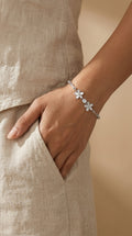 Silvme CZ Floral Bracelet in 925 sterling silver set with cubic zirconia, jewellery for women