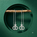 Geometric Monogram Threader Earrings, additional product view 7