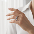 Comfort-fit 925 sterling silver blue stone stackable ring for women in Indian ring sizes