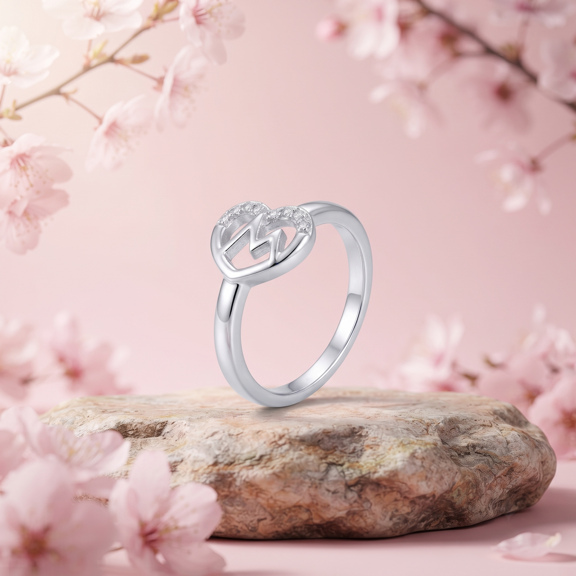 Silvme Stackable Fashion 925 sterling silver ring for women — angled view
