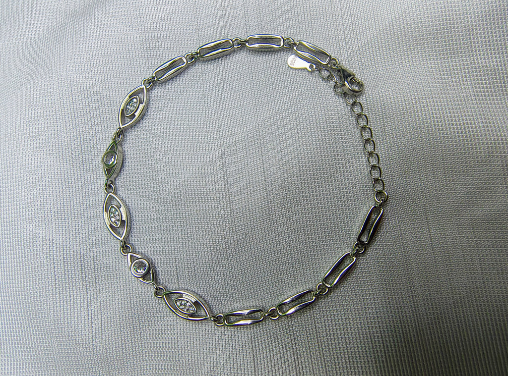 Silver celestial CZ bracelet close-up stars