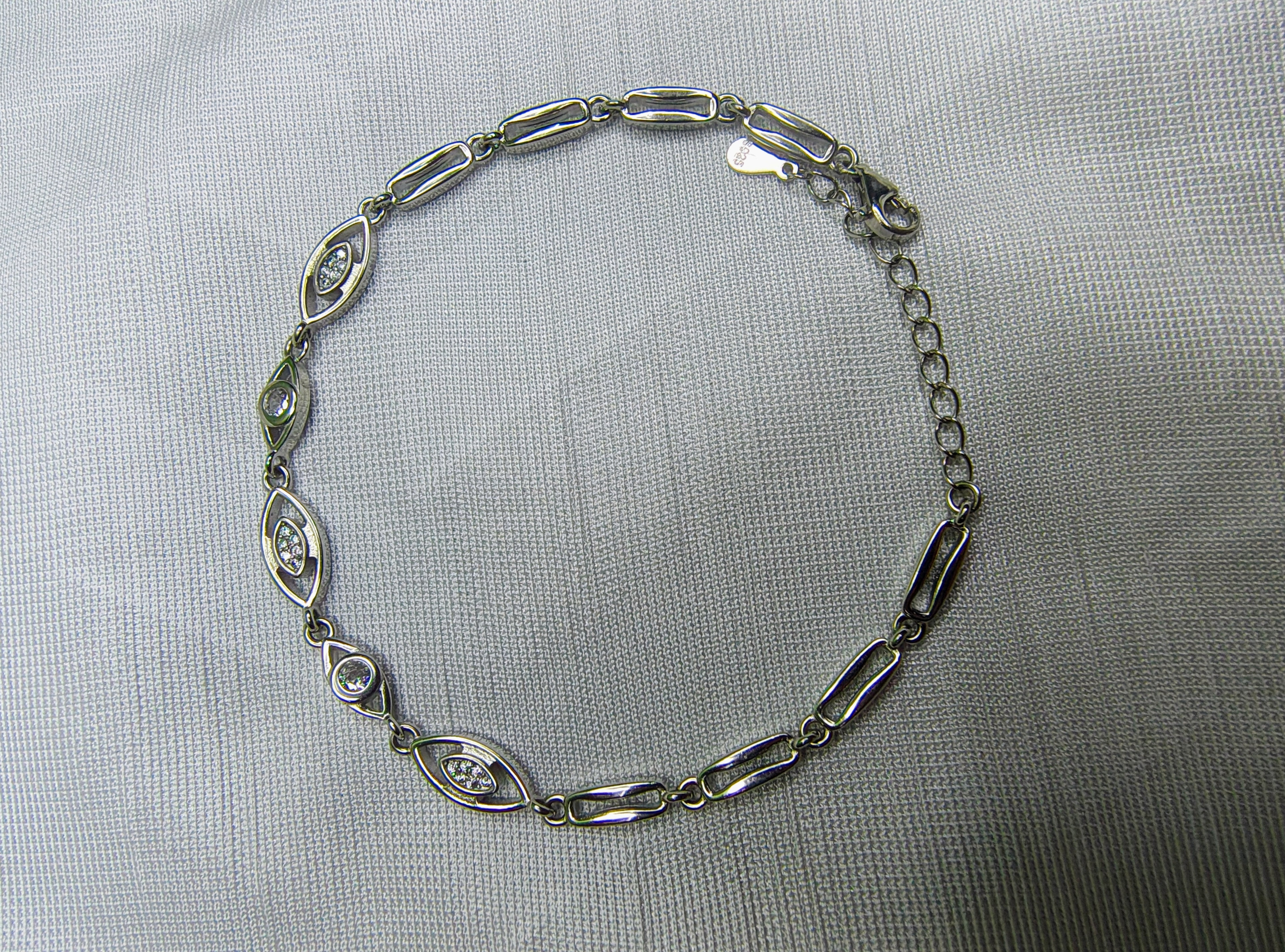 Silver celestial CZ bracelet close-up stars