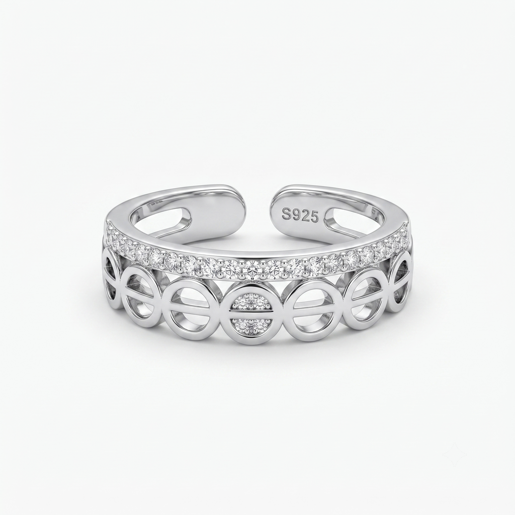 Silvme Shooting Star Trail Ring with its softly polished 925 sterling silver surface for women