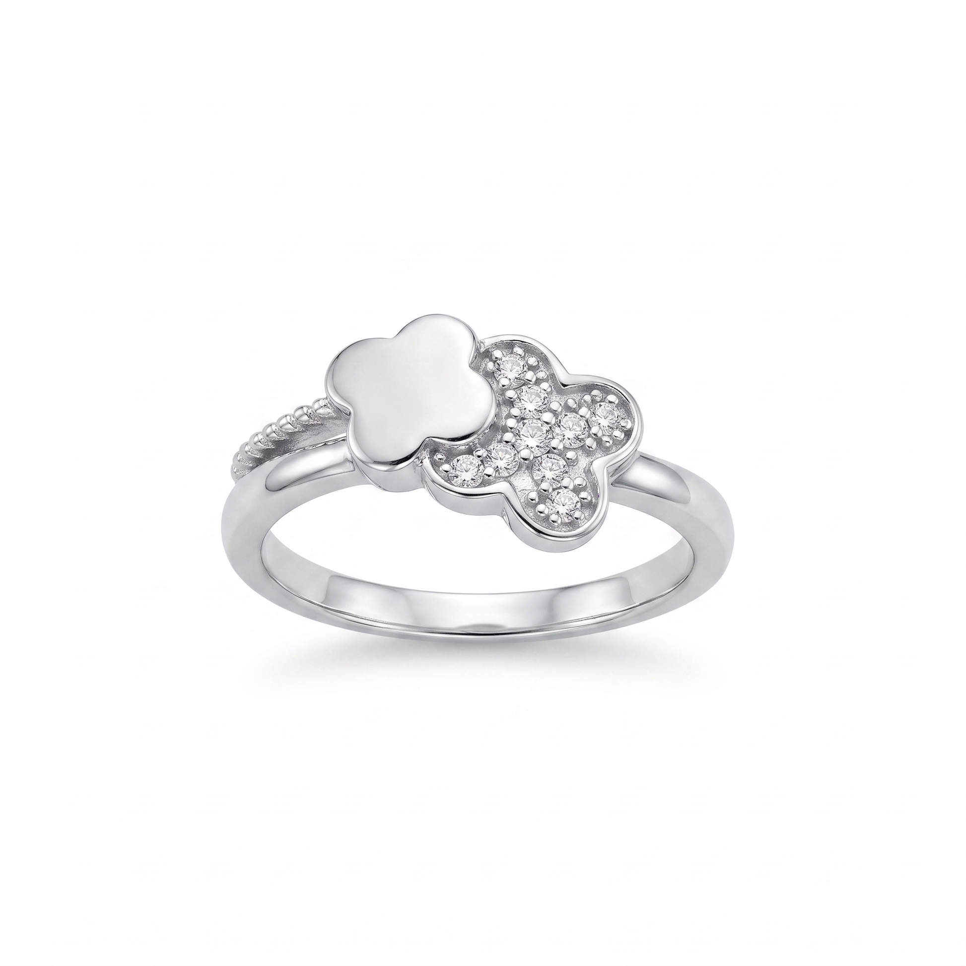 Silvme Cosmos Star Constellation 925 sterling silver ring for women — front view on white background