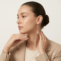 Geometric Monogram Threader Earrings, close-up detail, view 5