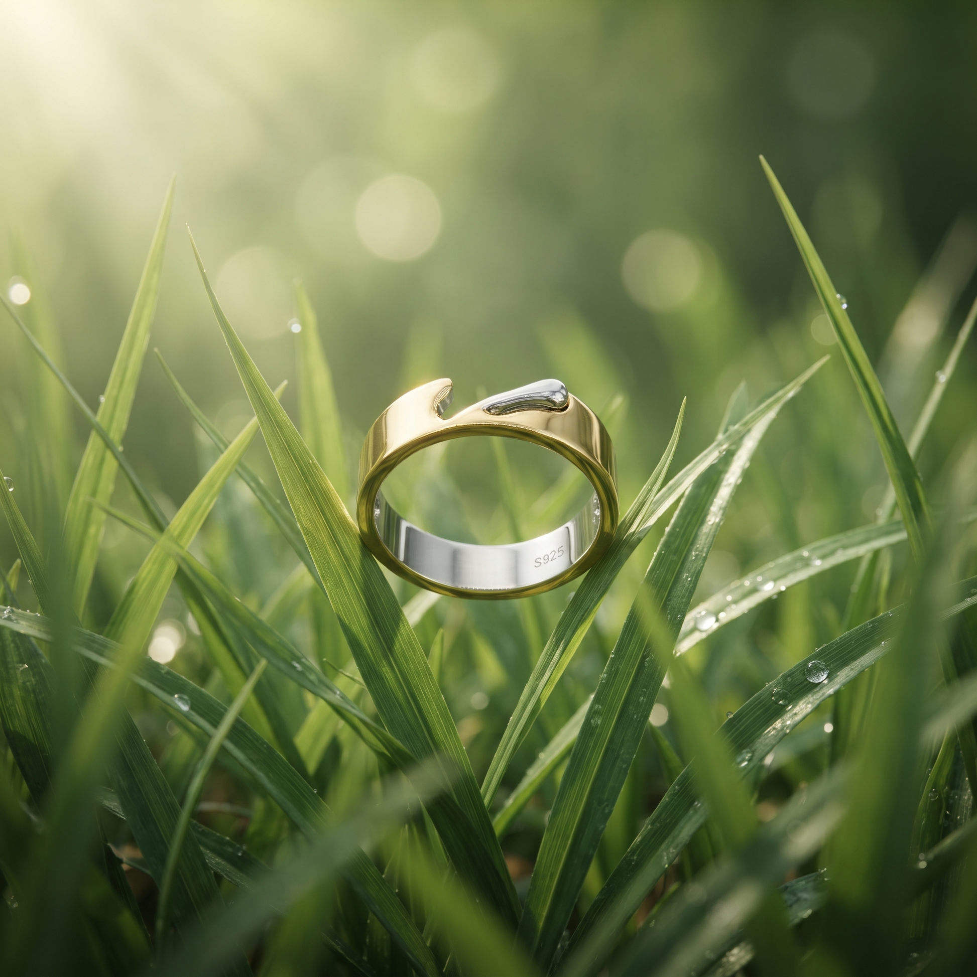 Buy two-tone gold and silver 925 sterling silver ring for women online in India from Silvme