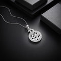 Spiritual Pendant design detail on the Silvme Spiritual Pendant Necklace Blessed Gift, crafted in polished 925 sterling silver