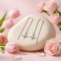 Heartbeat Pulse Wave Stone-Set Threader Earrings, additional product view 7