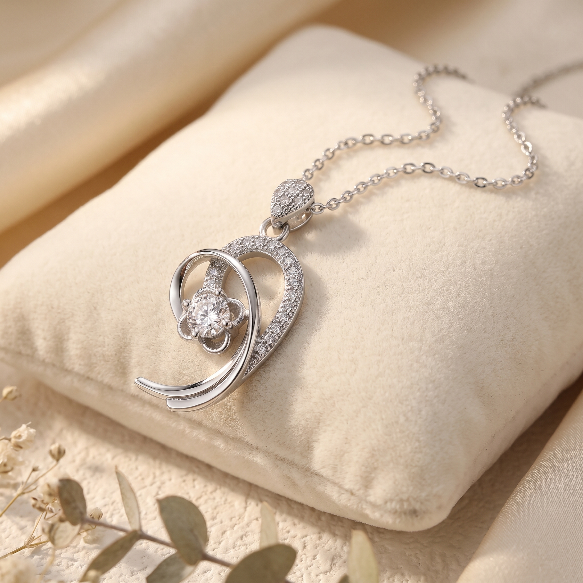 Silvme Nature Pendant Necklace Botanical Gift in 925 silver, a lovely choice as an anniversary gift