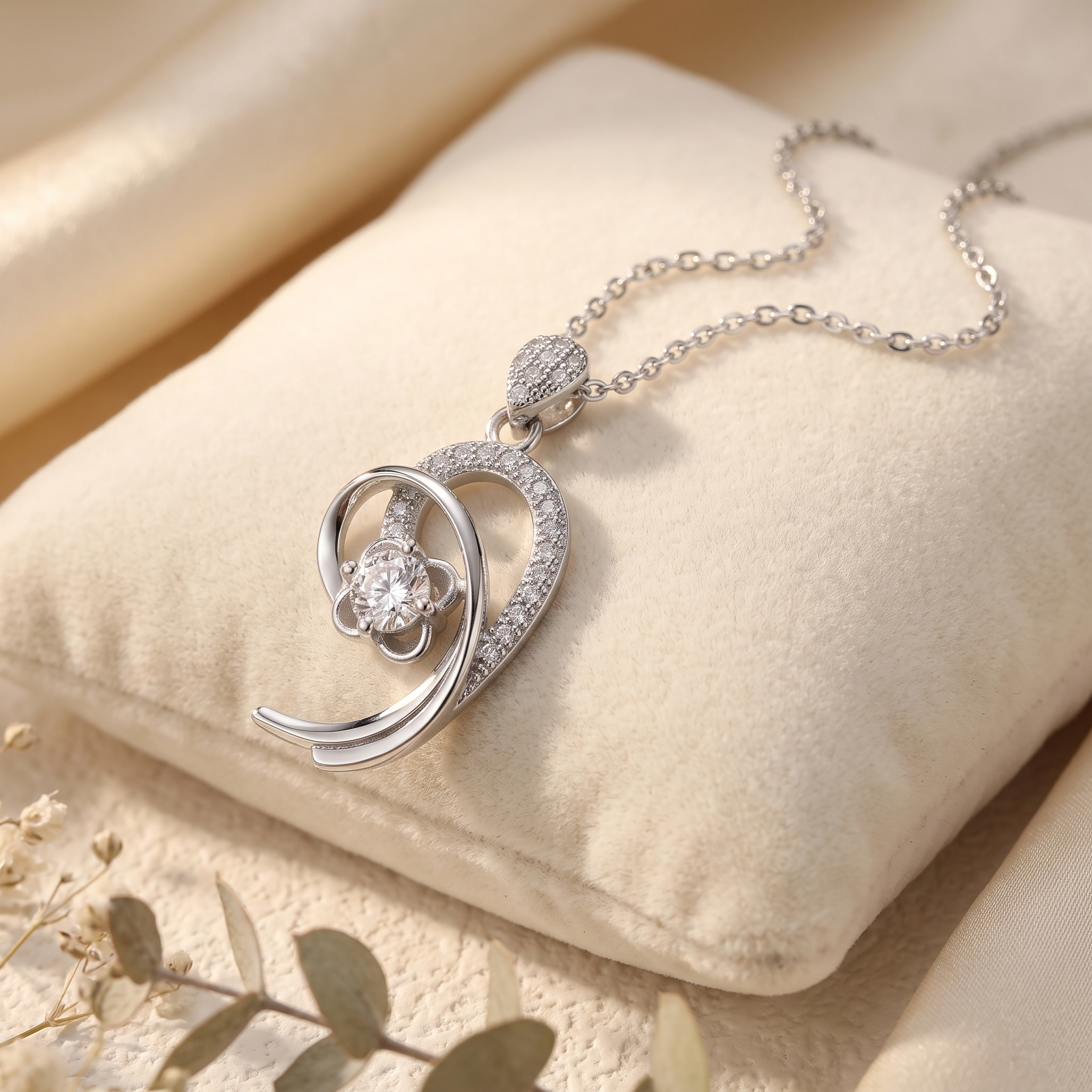 Silvme Nature Pendant Necklace Botanical Gift in 925 silver, a lovely choice as an anniversary gift
