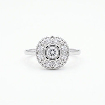 Silvme Evil Eye Protection 925 sterling silver ring for women — front view on white background