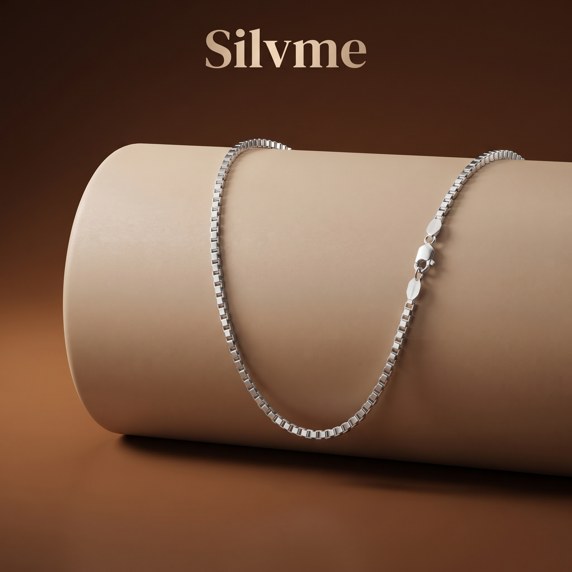 Silvme box link chain in solid 925 sterling silver, approx. 9.6 g, sterling clasp and findings