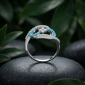 Silvme Knot Design 925 sterling silver ring for women — angled view
