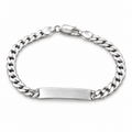 Silvme 925 sterling silver curb chain id bracelet for men shaped into an oval on a white background