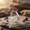 Silvme Bridal Wedding 925 sterling silver ring for women set with cubic zirconia — worn on the finger