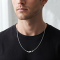 Silvme sterling silver box link chain, 24 inch, 2.6 g, solid silver, not plated, sterling silver throughout
